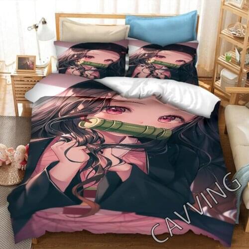Demon Slayer 3D Printed Bedding Set Duvet Covers & Pillow Cases Comforter Bedding Set Bed Linen( US Sizes/EU Sizes/AU Sizes) K2