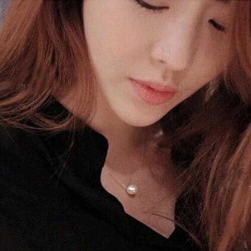 316L Stainless Steel Pearl Pendant Necklace Link Chain Rose Gold Color Necklace For Women Fashion Jewelry