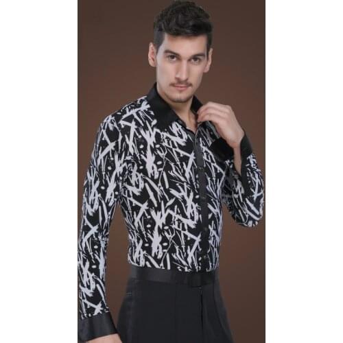 New Arrival Square Dance Shirt Male Ballroom Dancing Jacket Ballroom Dance Long Sleeve Adult Modern Dance Latin Suit B-5991