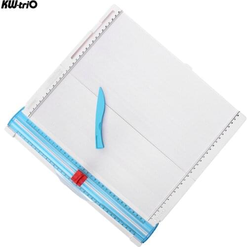 KW-trio 2-In-1 Desktop Paper Cutter Foldable Craft Paper Trimmer 12.2 Inch Cutting Length with Straight Cutter Scrapbooking Tool