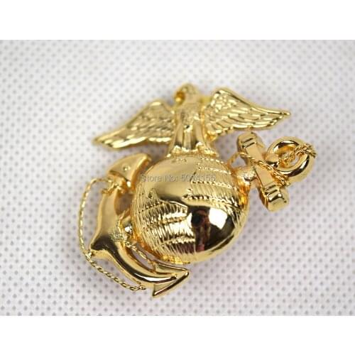 US Marine Corps officer Dress Cap Badge Pin Insignia USMC BADGE Gold