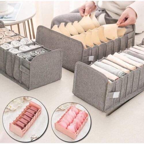 1PC Storage Box Cloth Foldable Divider For Socks Bra Underpants Save Space Creative Sorting Tools Closet Organizer Home Storage