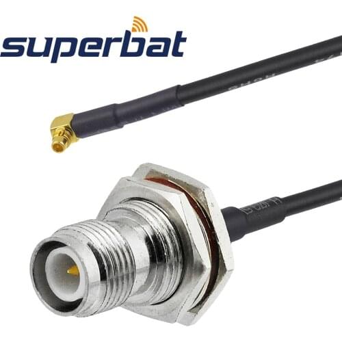 Superbat RP-TNC Jack (male) Bulkhead to Right Angle MMCX Plug RG174 15cm Cable Assembly for Wireless