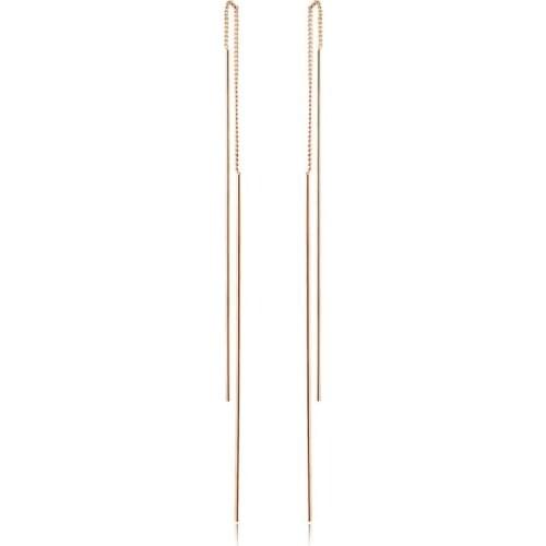 TRACYSWING Top Quality Simple Ear Line Rose Gold Color Stud Earrings For Women Jewelry Copper Wholesale TWE789