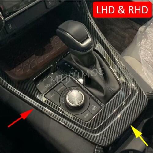 Interior Gear Shift Panel Trims Cover Overlay For Toyota RAV4 RAV 4 2019 2020 Carbon Fiber