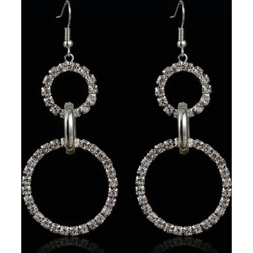 YFJEWE New Fashion Austrian Crystal Sliver Plated Long Drop Earrings For Women Earrings Fashion Jewelry #E480