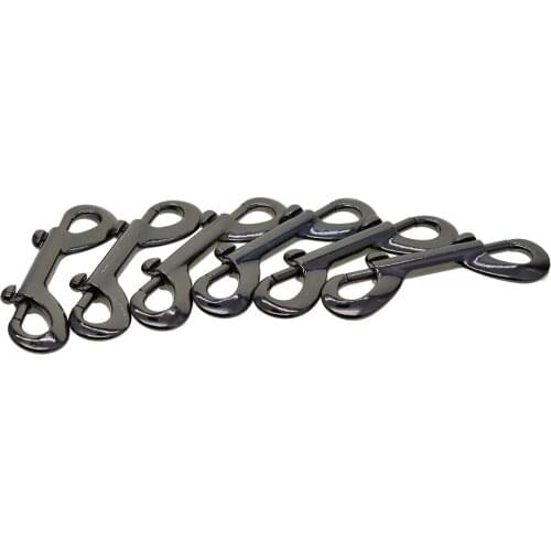 Snaps Double Ended Hook 3.5inch/90mm Zinc Alloy Trigger Chain Metal Clips Key Holder Black