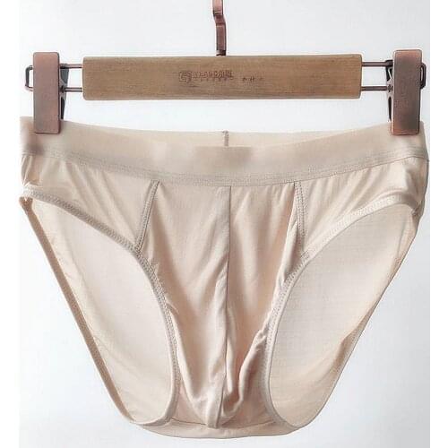 1 PC Thin Type 100% Silk Knit Mens Underwear Briefs Plus Size L XL 2XL 3XL SG108