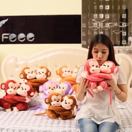 10 pcs/lot Monkey plush toy anime cute animal embrace monkey key ring backpack pendant doll wedding party supplies gift