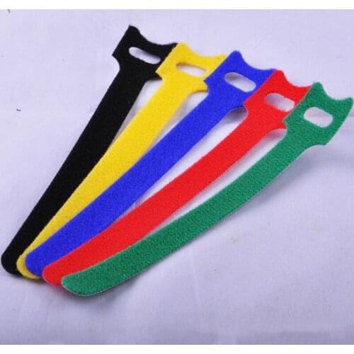100pcs 5 Colors 1.2x15cm Magic tape wiring harness/tapes Cable ties Tie cord Computer cable Earphone Winder Cable tie
