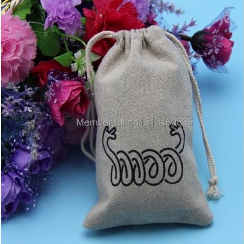 100pcs/lot CBRL jute/linen/flax drawstring bags&pouch for ornament/nuts/cereasl,Various colors,size customized,wholesale