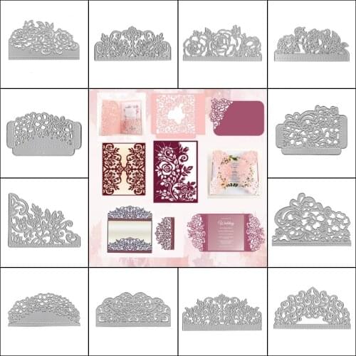 14 Style Flower Lace Border Metal Steel Cutting Dies Stencils for Making Scrapbooking DIY Album Paper Embossing Cards