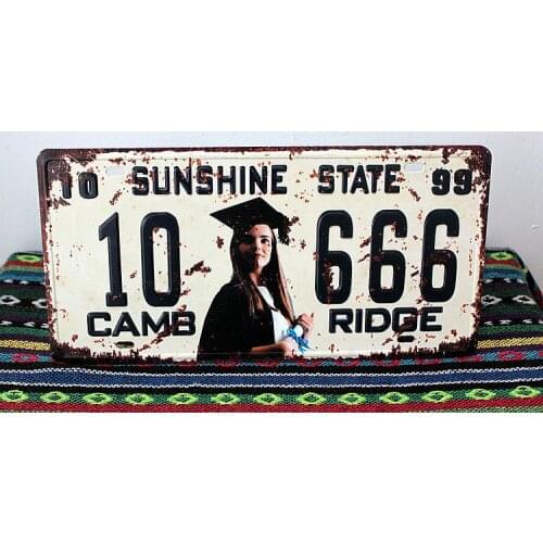 50pcs/lot Metal Sign shabby chic License Art wall decor House Bar Cafe Retro License Plates Q-16 30*15 CM