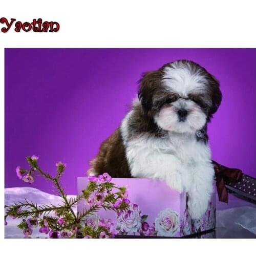 Shih Tzu Diamond Embroidery Full Display Diamond Painting Cute Pet 5d Cross Stitch Home Decor Mosaic Picture Of Rhinestones