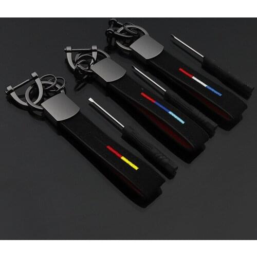 Car key chain three color embroidered leather keyring For KIA K3 K4 K5 K7 K9 Sorento Sportage Rio Stonic ceed Venga Car keychain