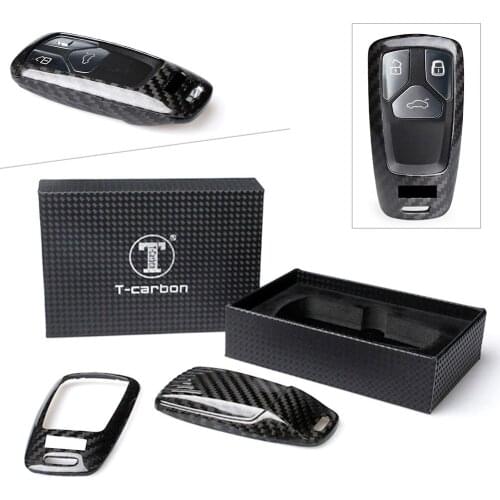 Genuine Carbon Fiber Car Remote Key Case Housing For Audi A4 A5 TT Q7 2016 2017 2018 2019