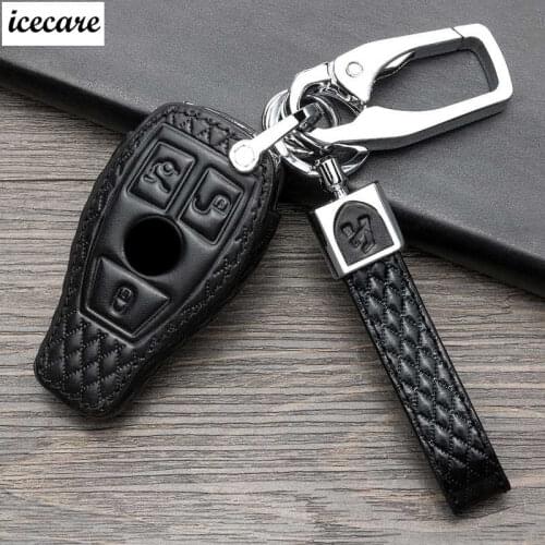 Genuine Leather Key Case Cover For Mercedes Benz Accessories W124 W212 W210 W176 Gla Amg Cla Amg W203 W204 W211 For Mercedes
