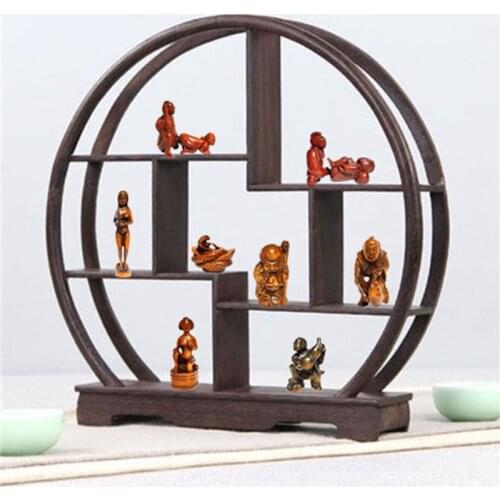 MF0176-- Ji Chi Wood stand /shelf for SNUFFERS or NETSUKE or Curios Antique Display Frame