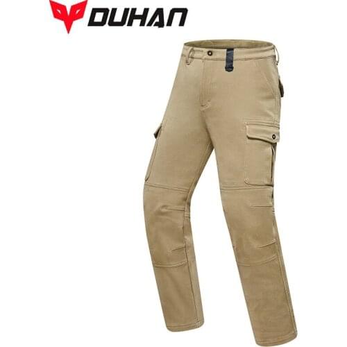 DUHAN New Autumn winter Motorcycle Riding Pants Mens Casual overalls pant Trousers Comfortable Warm racing pants