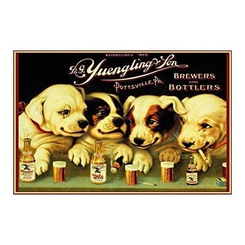 DYTrade Yuengling & Son Ale and Beer Dogs Vintage Look Custom Metal Signs 12 x 16 - Bar Cafe Yard Signs House Signs