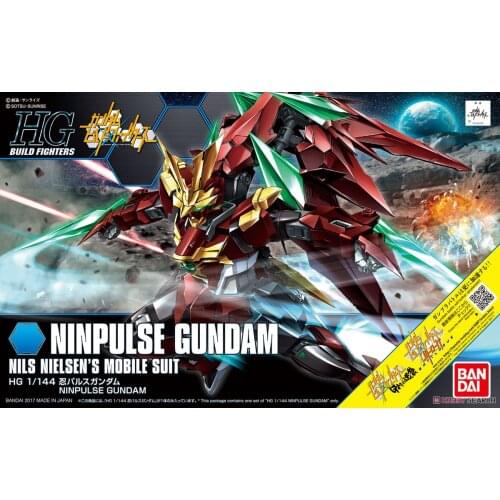 BANDAI GUNDAM HGBF 57 057 1/144 NINPULSE Gundam model kids assembled Robot Anime action figure toys