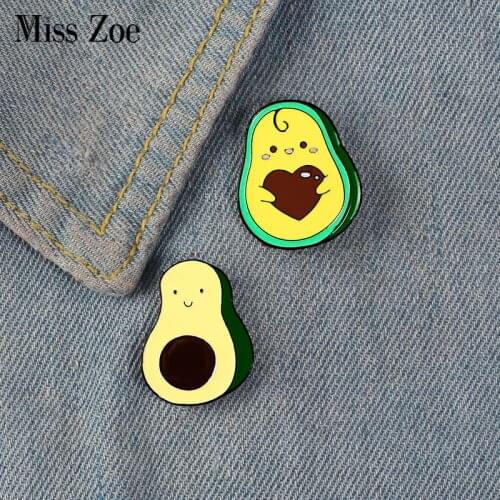 Love You~ Avocado Enamel Pin Custom Fruit Brooches Shirt Lapel Bag Cartoon Badge Jewelry Gift for Kids Friends