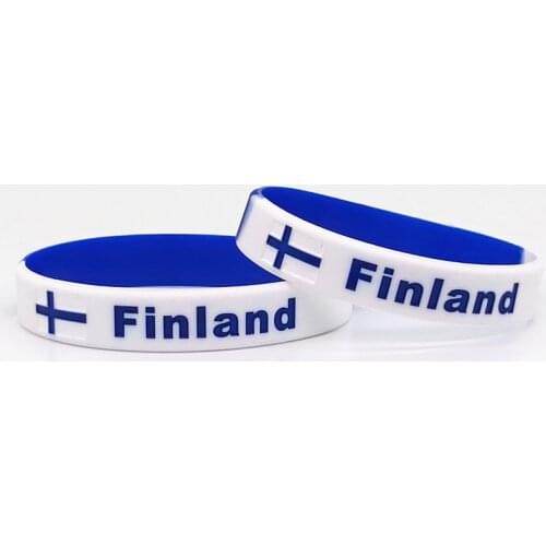 1pc Finland Flag Silicone Wristband Sports Rubber Friendship Men Women Motivational Rubber Bracelet Wrist Bands Cuff Accessories