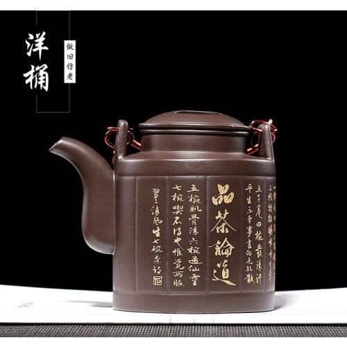 Purple mud, imitation of old pot, bucket pot, handle beam, teapot manufacturer, first-hand source, customized teapot