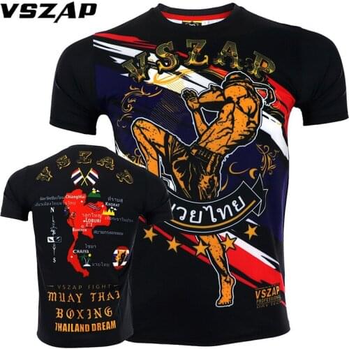 VSZAP T Shirt Mens Sports Running Boxing Gym Fitness MMA Training Shirts Sportswear Quick Dry Men Jerseys boxeo jiu Comfortable