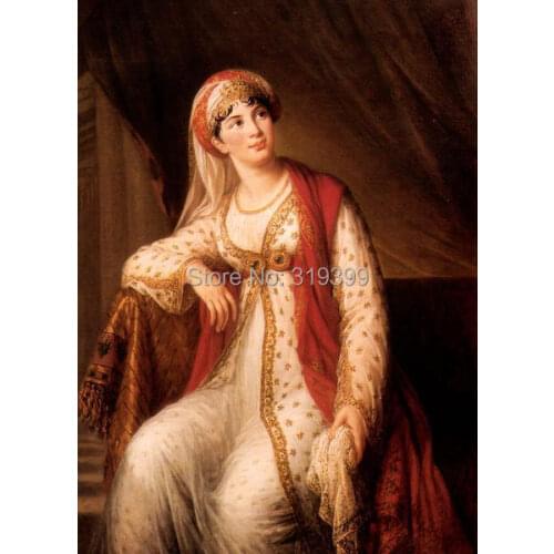 Giuseppina-grassini-in-the-role-of-zaire-1804 by Louise Elisabeth Vigee Le Brun,handmade oil painting reproduction on linen canv