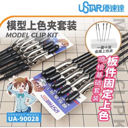U-STAR UA-90028 10pcs Clips with 1pcs Styrofoam Base Board,Model Color Inkjet Suit Tools