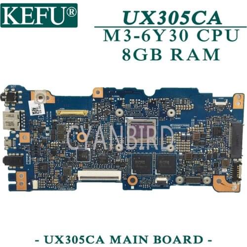 KEFU UX305CA original mainboard for ASUS ZenBook UX305CA UX305C with 8GB-RAM M3-6Y30 CPU Laptop motherboard
