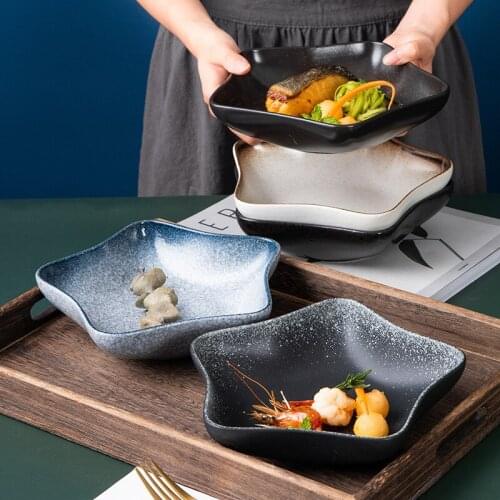 LingAo Ceramic and creative Japanese deep caliber salad plate