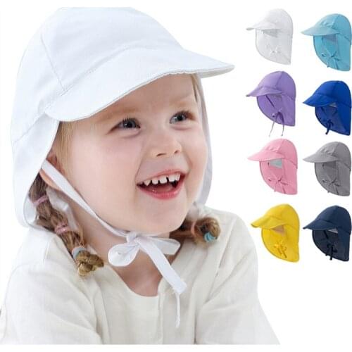 Summer Children Boy Girl Sun Protective Hat Baby Kids Neck Guard Cap Bonnet