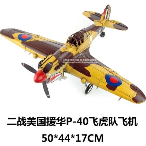 Hot Sales World War II U.S. Military P-40 Flying Tigers Fighter Model Creative Mini Iron Aircraft Best Gift Home Bar Decoration