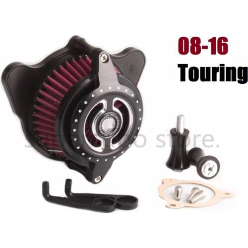 Motorcycle Black Radial Blunt Air intake air Cleaner filter For harley Touring street Glide 08-16 Contrast Cut