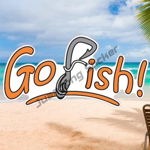 Cartoon Graffiti Go Fish Car Sticker Funny Colorful Auto Decals for Bumper Window Trunk Cover Scratches SUV Fine Decor KK14x7cm