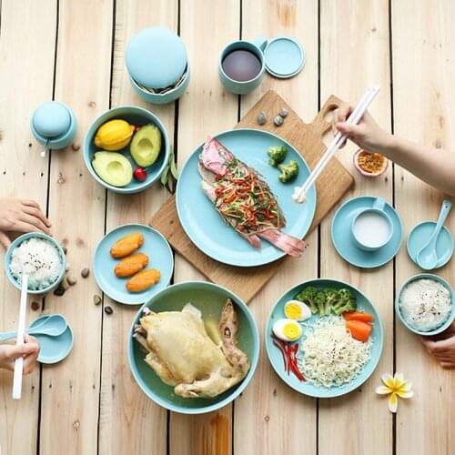 11 Pieces Ceramic Cutlery Sets Creative Western Style Porcelain In-glazed Decoration Dinnerware Set Blue High Quality Cute Gift