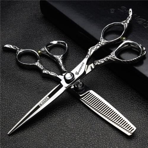 Professional Hairdresser Scissors Barber 5.5 /6.0/7.0 Inch 440c Hairdressing Cutting Scissors Haircut Hair Thinning Shears Set