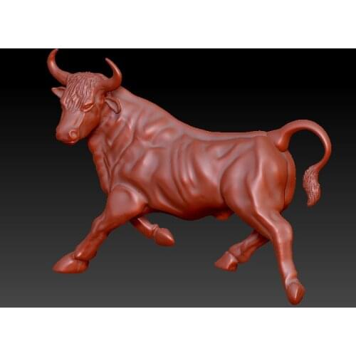 New bull 3D model for cnc or 3D printers in STL file format -Modern bull ornaments