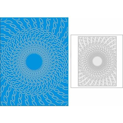 New 2021 Spotted Leafy Circle Panel Metal Cutting Dies for DIY Scrapbooking and Card Making Background Embossing Craft No Stamps