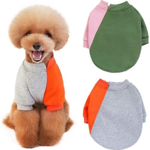 Autumn Winter Fleece Pet Costume Coat Color Matching Thick Warm Dog Clothes For Puppy Kitten Ropa Perro
