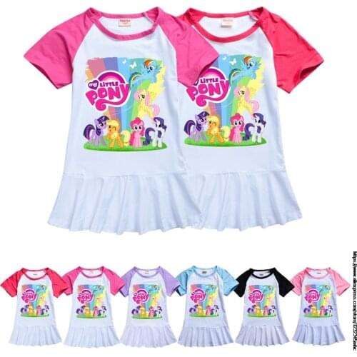 2-8 Years Baby Girl Dress My Little Baby girl pony Princess Short Sleeve Dresses Children Summer Clothing for Kids