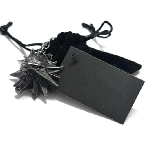 Wizard 3 Wild Hunt Game pendant necklace Geralt animal metal link chain wolf head necklace steam 1 bag 1 card original quality