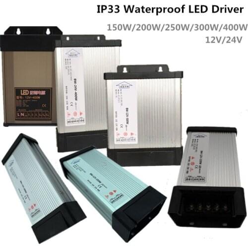Genuine 3 years warranty LED Outdoor Rainproof Power Supply DC12V24V 150W 200W 250W 300W 400W LED Driver Lighting Transformers