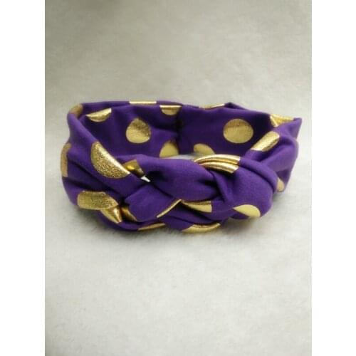 Gold PU Newborn Headband Girls dot Knotted Bow Head Wraps Summer Hair Bands cute baby Headband Kids Hair Accessories 1 PCS