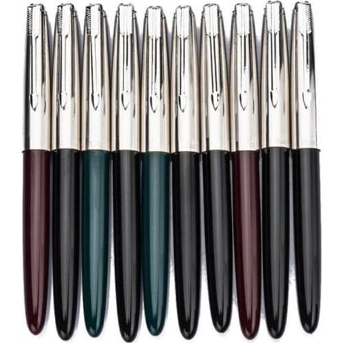 10 PCS Hero 616 Classic Fountain Pen Set Stainless Steel Cap Authentic Quality Extra Fine 0.38 Ink Pen Writing Gift Set Supplies