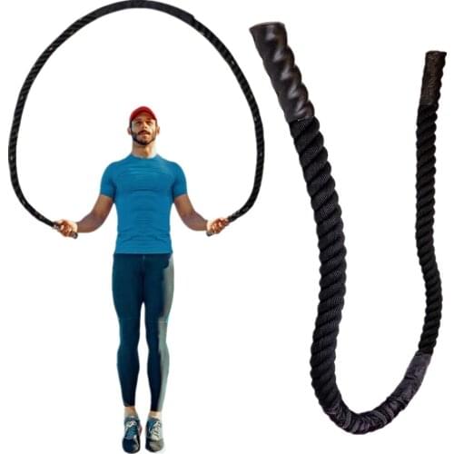Fitness 2.5mm Heavy Jump Rope Crossfit Weighted Battle Skipping Ropes Power Training Improve Strength Building Muscle
