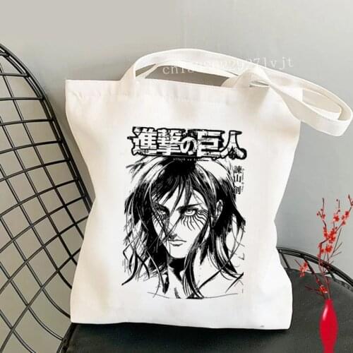 Attack on Titan shopping bag jute bag bolsa shopping shopper bag woven sacola custom