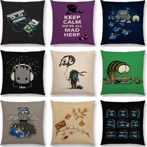 Super Fun Cartoon Magnetic Tape Mad Hat Robot Friends Clown Space Rabbit Monster Game Cushion Cover Decor Sofa Throw Pillow Case
